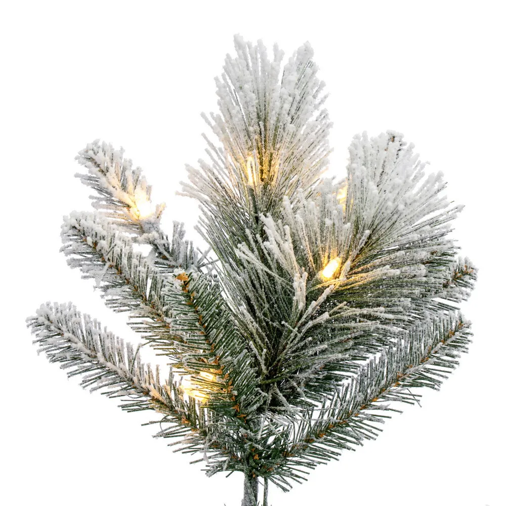 10' x 56" Flocked Jackson Pine Artificial Pre-Lit Xmas Tree Warm White Lights.