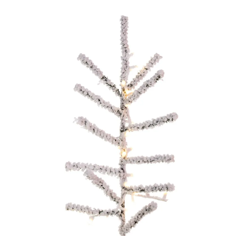 10' x 81" Flocked Pistol Pine Artificial Pre-lit Xmas Tree Warm White 3mm LED