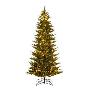 10'x59" Natural Slim Artificial Xmas Tree 3mm LED Color Changing Light