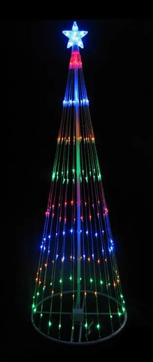 12' Multi-Color LED Lighted Show Cone Christmas TreeYard Art Decoration