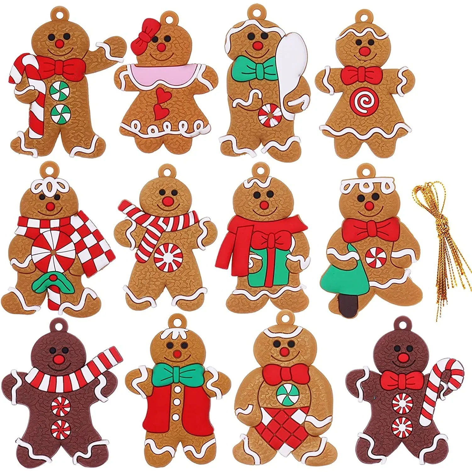 12-Piece: Gingerbread Man Ornaments