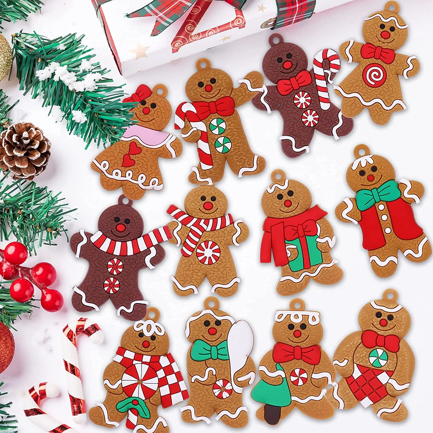 12-Piece: Gingerbread Man Ornaments