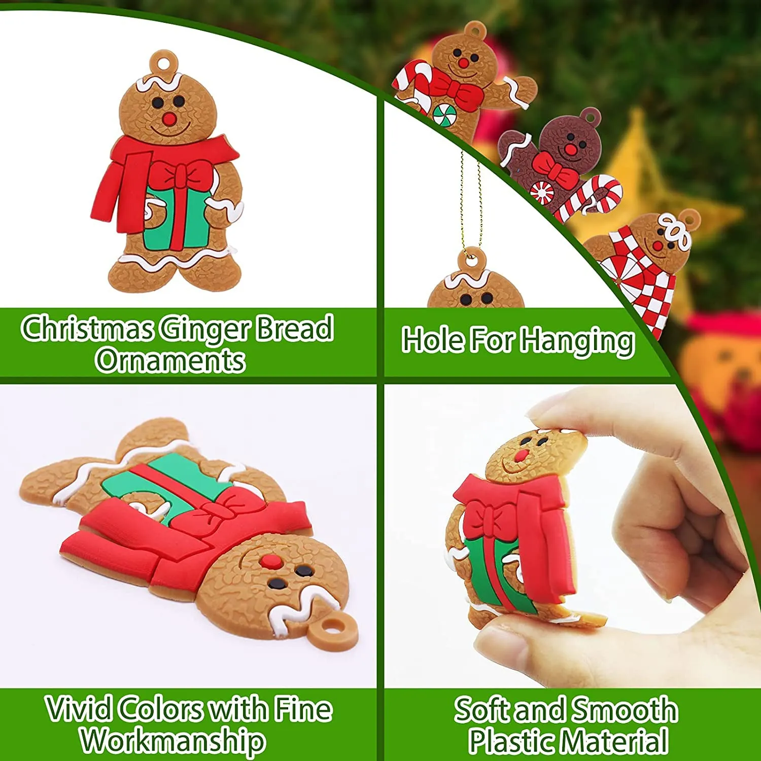 12-Piece: Gingerbread Man Ornaments