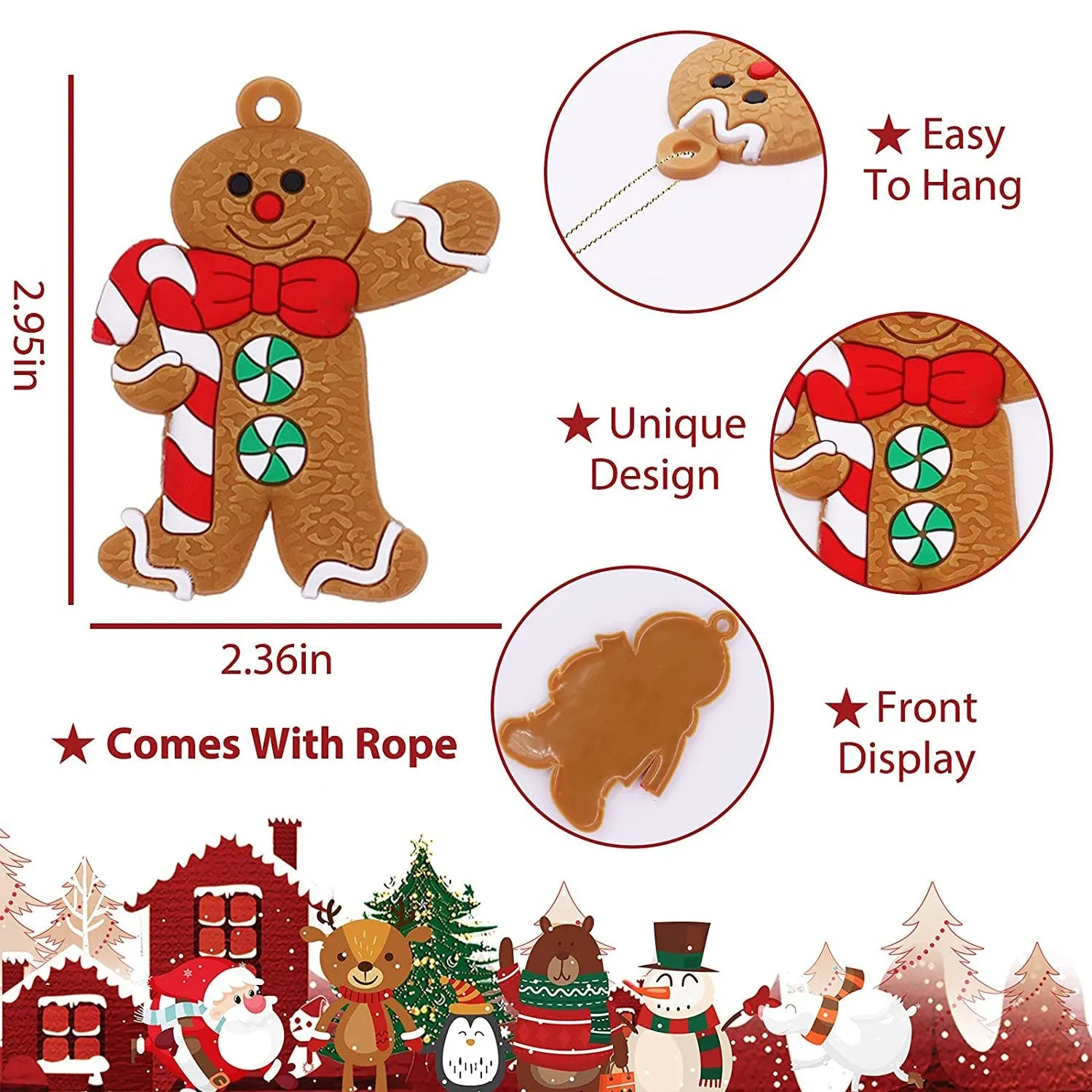 12-Piece: Gingerbread Man Ornaments