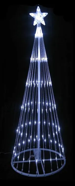 12' Pure White LED Lighted Show Cone Christmas Tree Yard Art Decoration