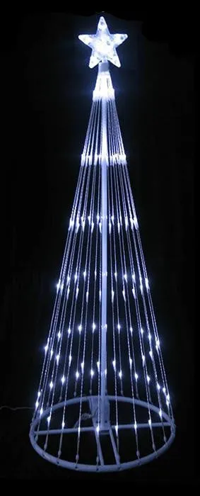 12' Pure White LED Lighted Show Cone Christmas Tree Yard Art Decoration