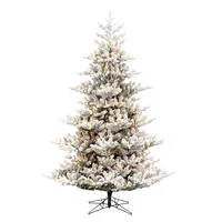 12' x 73" Flocked Hudson Fraser Fir Artificial Xmas Tree LED Warm White Lights