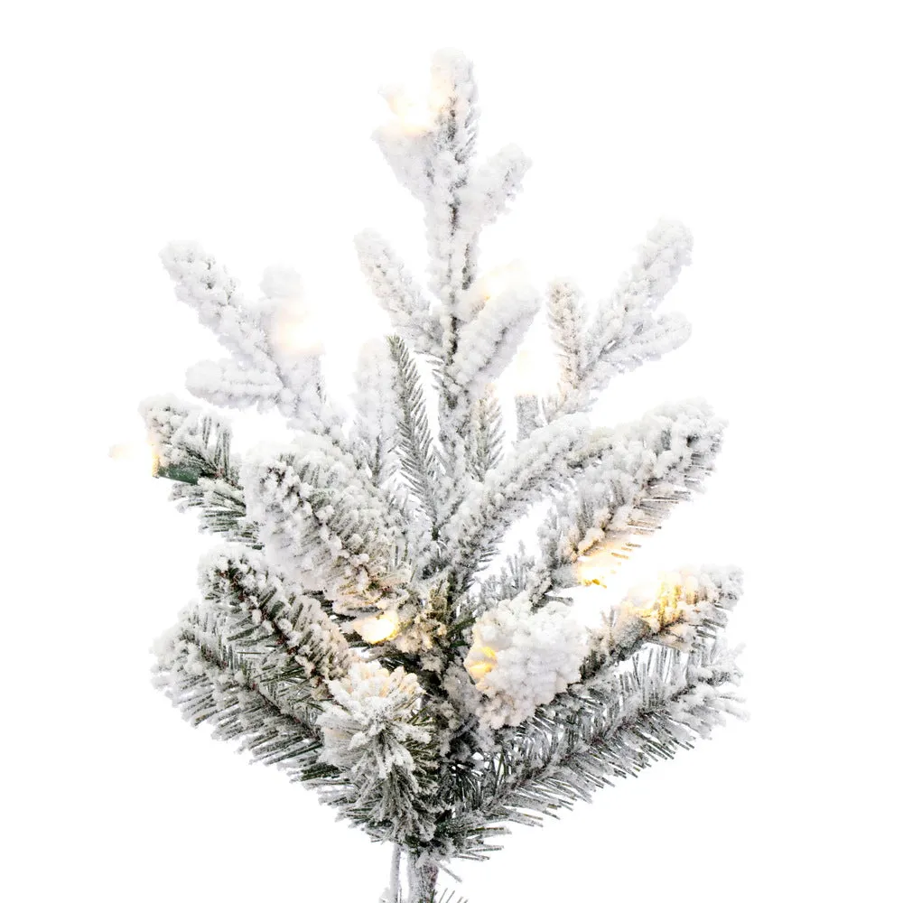 12' x 73" Flocked Hudson Fraser Fir Artificial Xmas Tree LED Warm White Lights