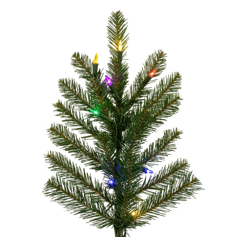 12' x 74" Bavarian Pine Artificial Pre-Lit Christmas Tree Multi-Colored Lights.