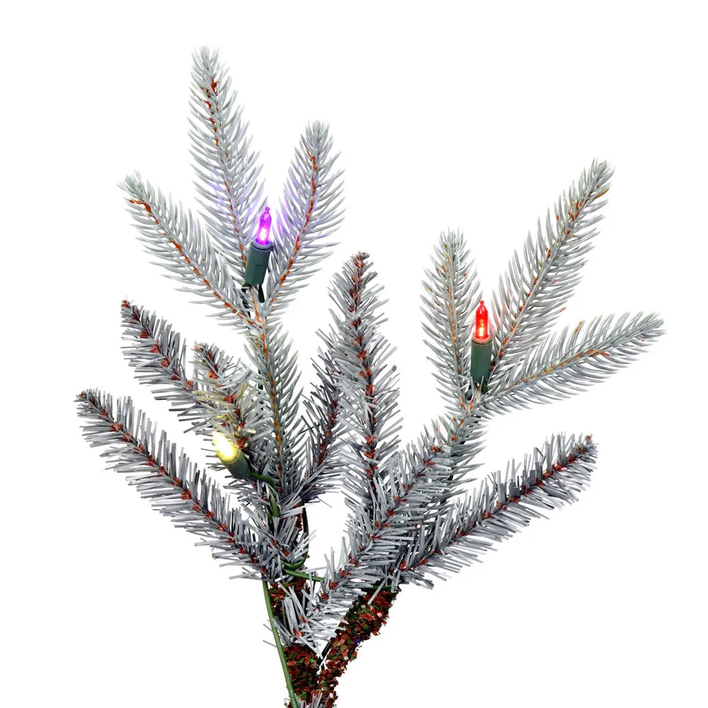 12' x 78" Douglas Blue Fir Artificial Christmas Tree Multi-colored Dura-Lit LED