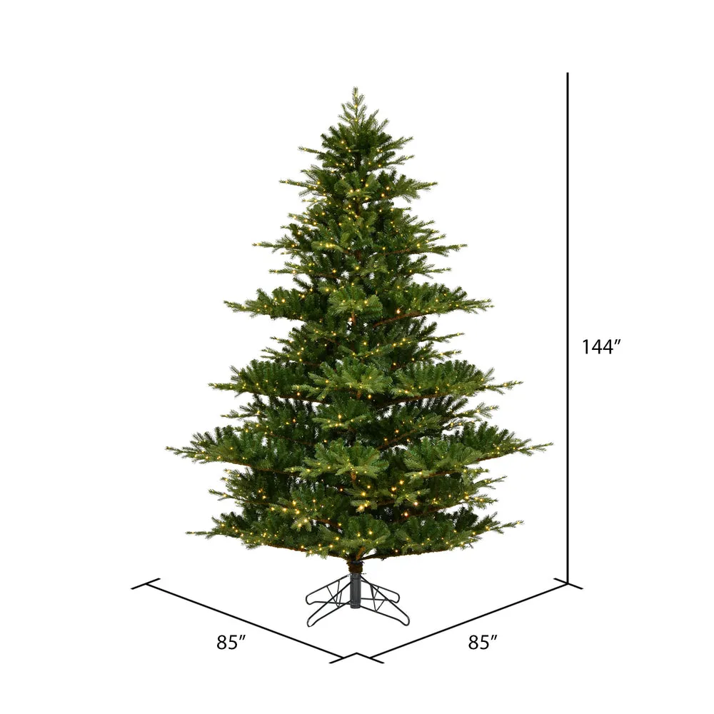 12' x 85" Sherwood Fir Artificial Christmas Tree Color Changing LED 3mm Lights