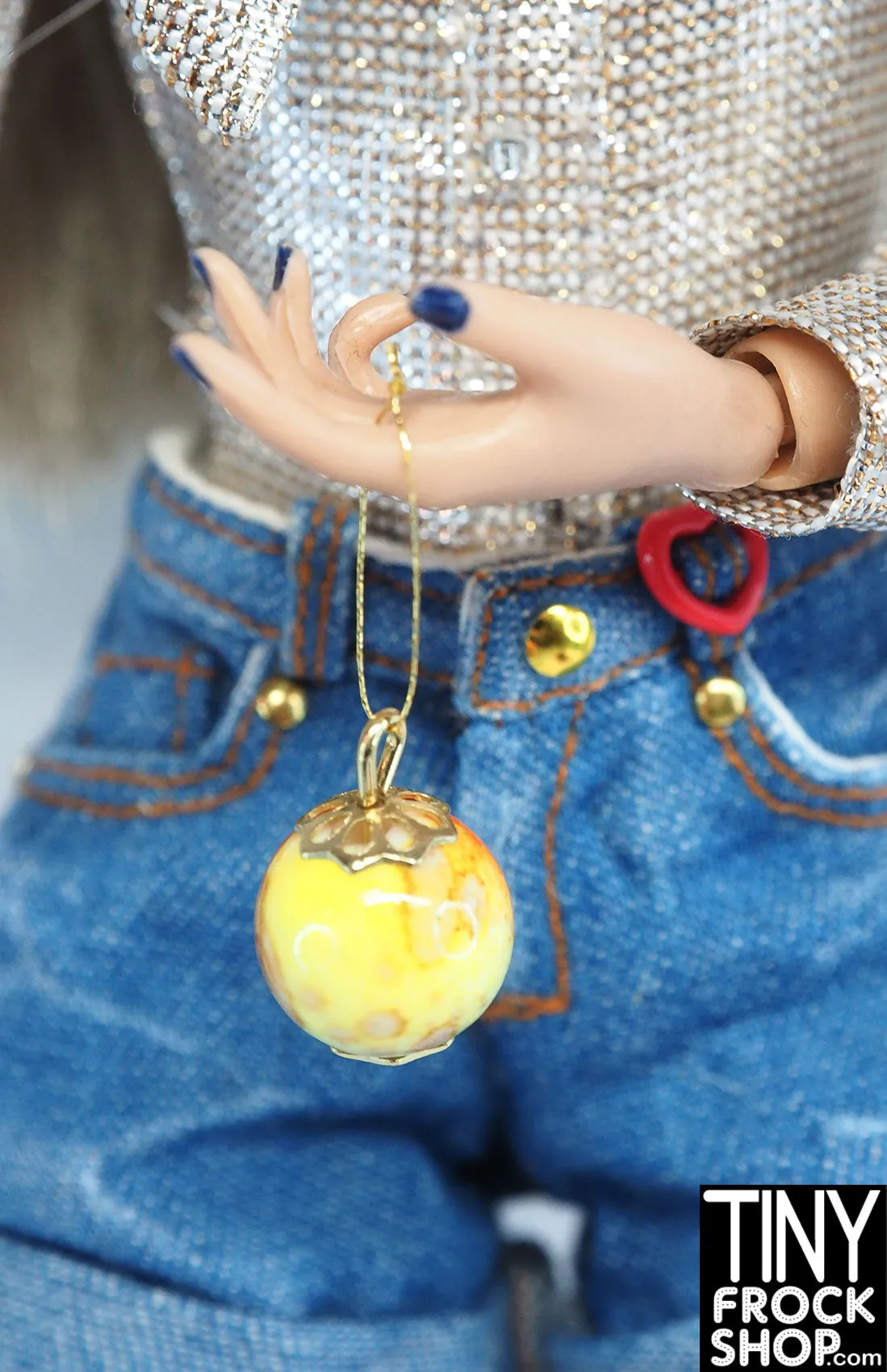 12" Fashion Doll Christmas Round Glass Ornaments By Ash Decker - 4 Styles