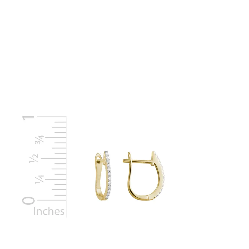 14k Diamond Huggie Hoop Earrings