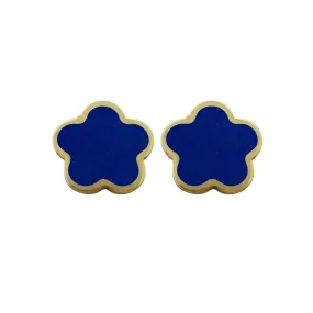 14K GOLD BLUE SMALL MEGAN FLOWER STUDS