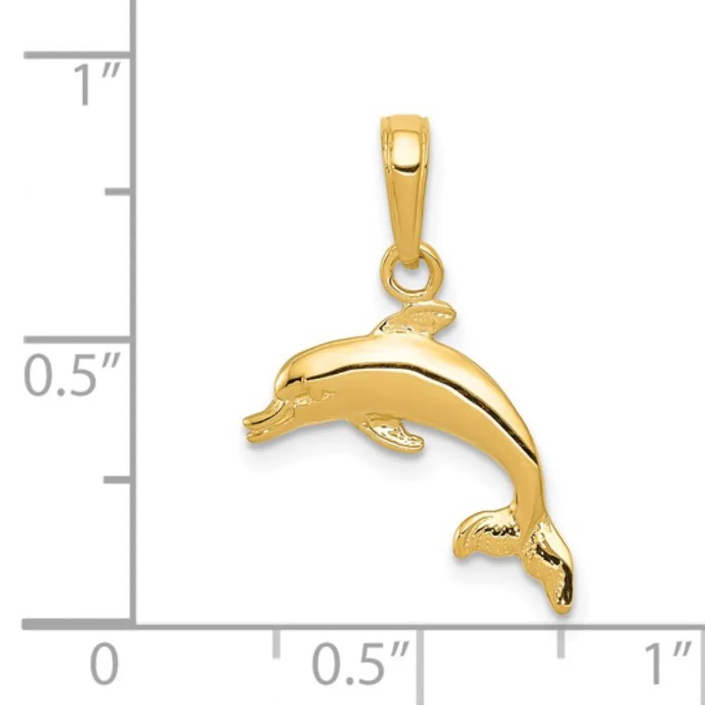 14k Gold Dolphin Charm