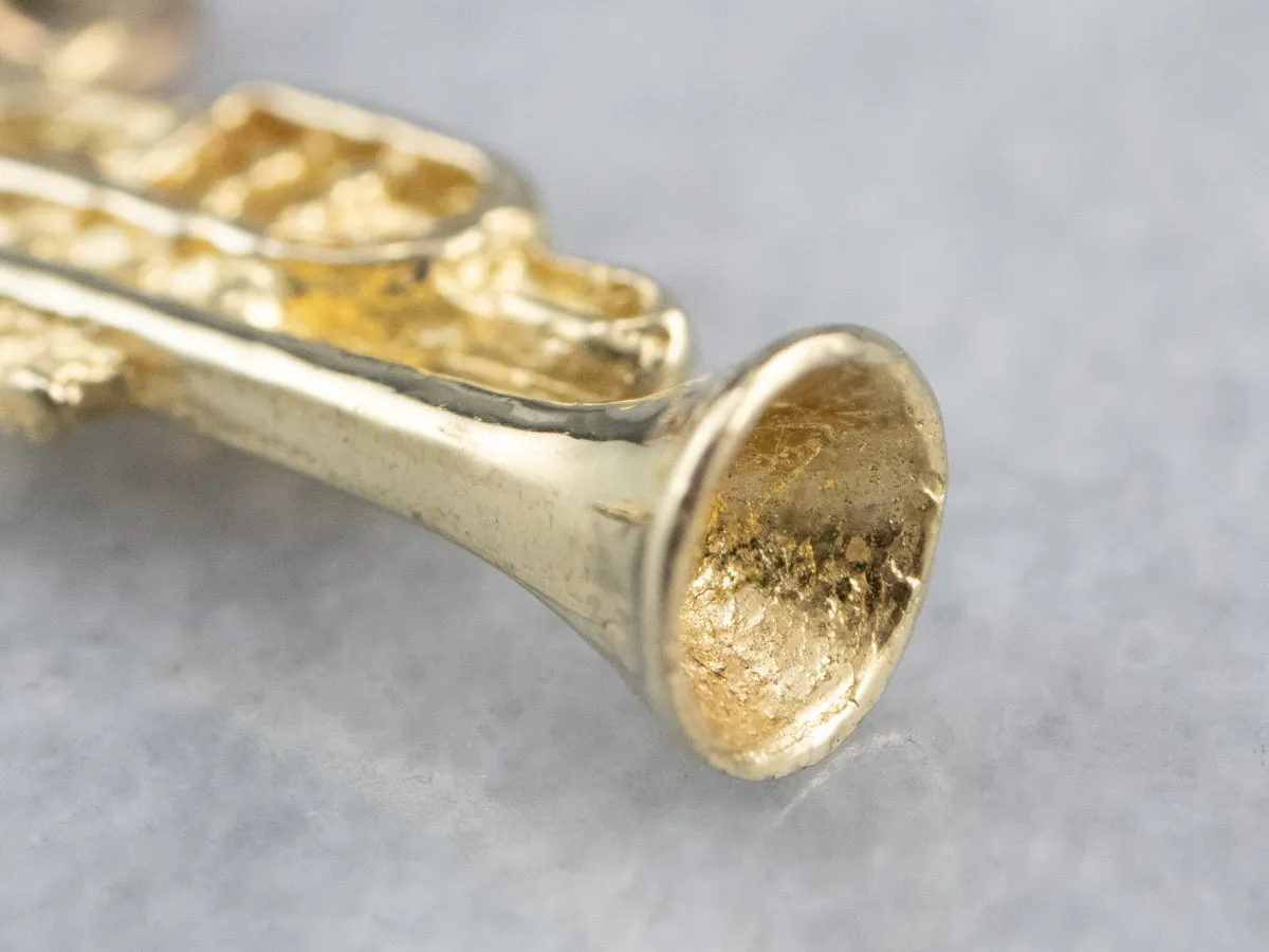 14K Gold Trumpet Charm