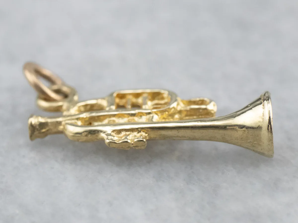 14K Gold Trumpet Charm