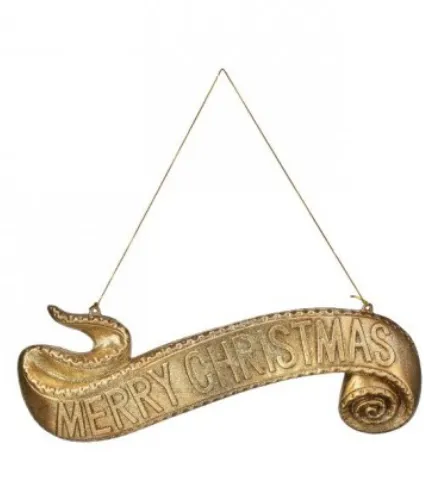 15.5" Merry Christmas Scroll Ornament