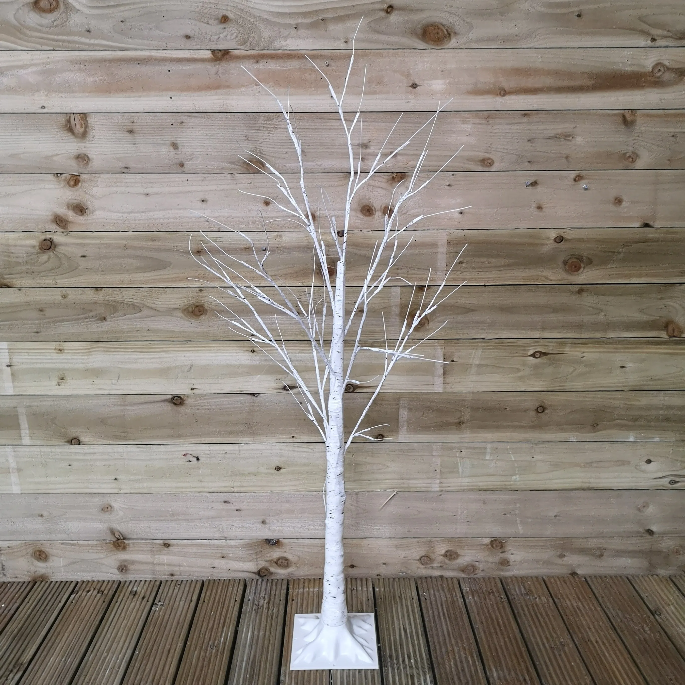 1.5m (5ft) Indoor Outdoor Christmas Lit Birch Tree with 64 Ice White LEDs