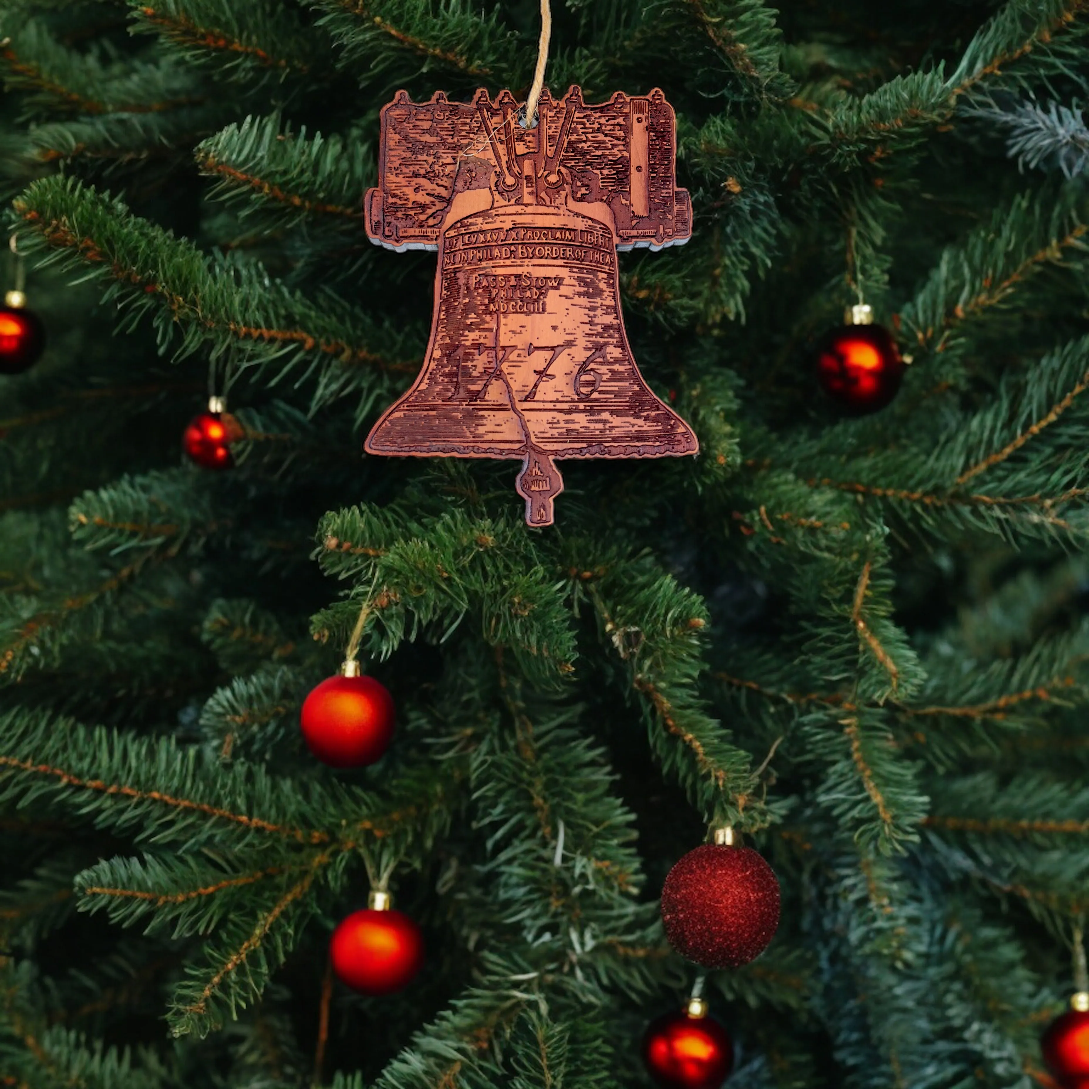 1776 Liberty Bell - Cedar Ornament