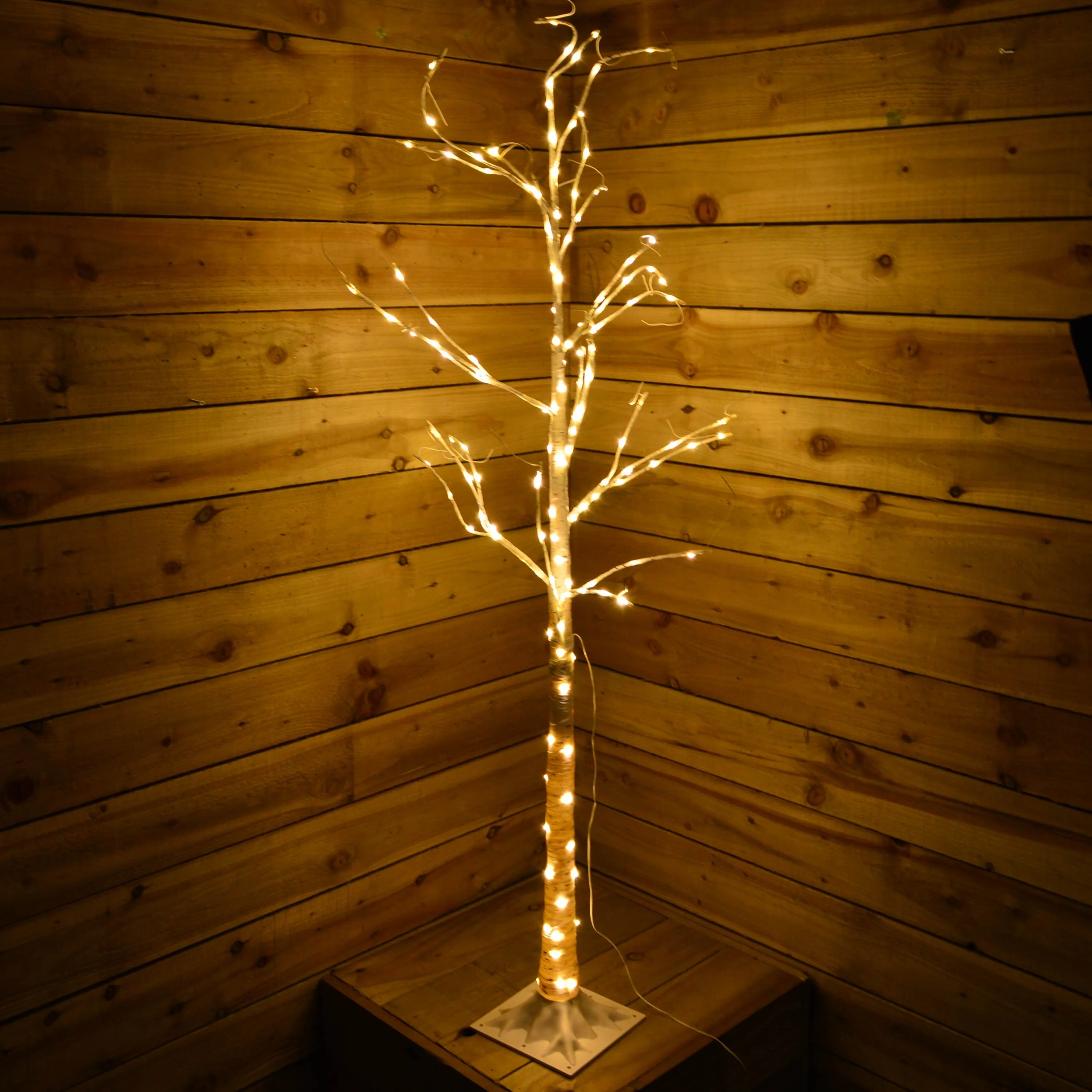 180cm (6ft) 160 LED Festive Christmas Silver Birch Dewdrop Tree - Warm White