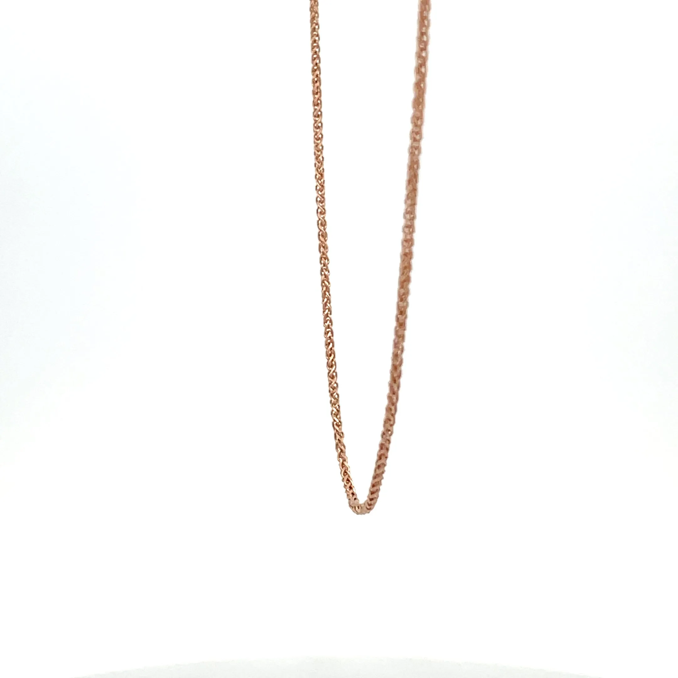 18K Rose Gold Polished 45 cm Diamond Cut Foxtail Chain