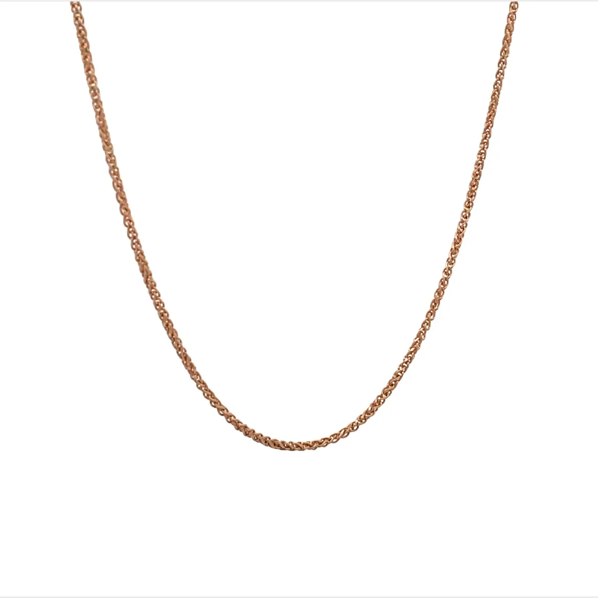 18K Rose Gold Polished 45 cm Diamond Cut Foxtail Chain