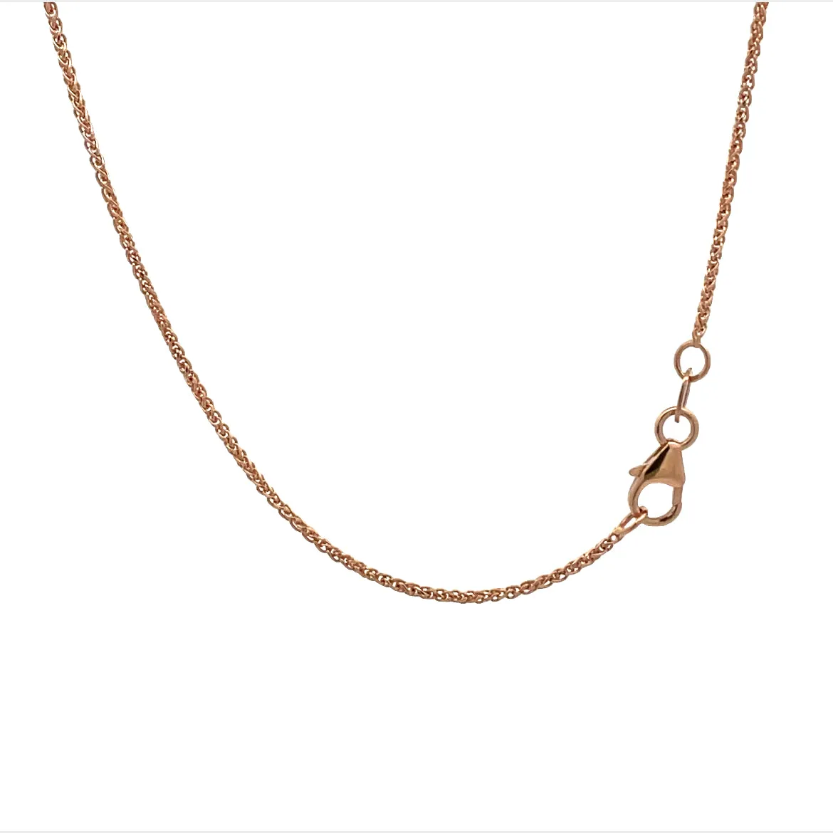 18K Rose Gold Polished 45 cm Diamond Cut Foxtail Chain