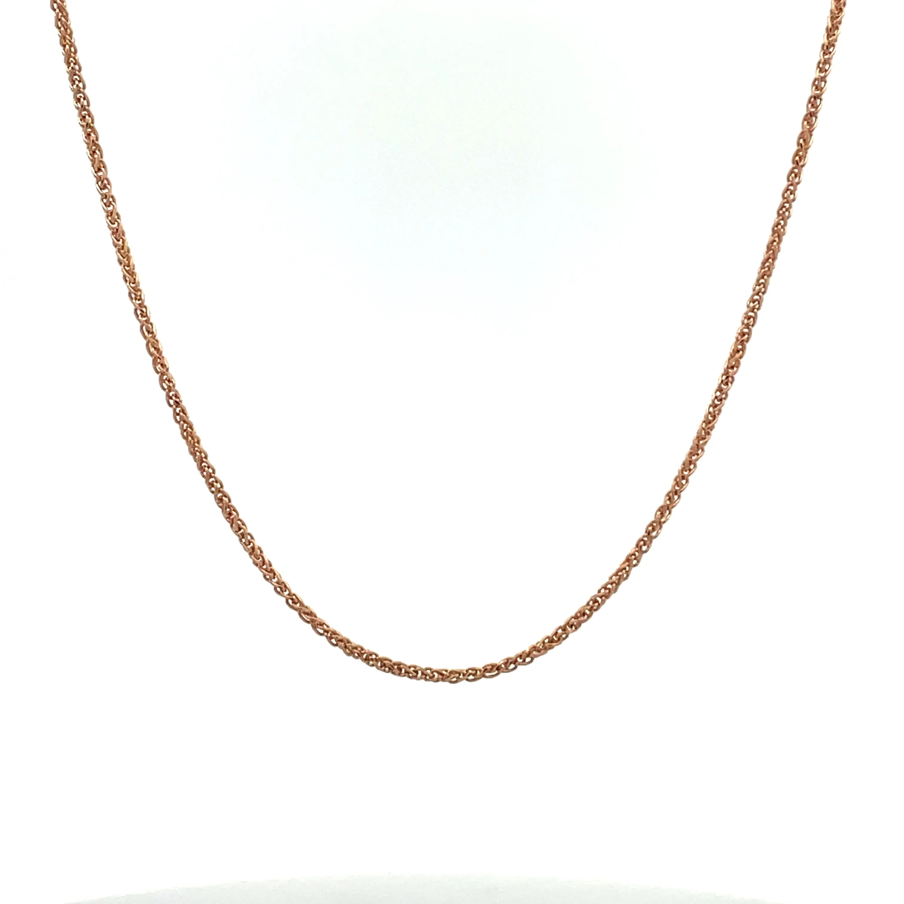 18K Rose Gold Polished 45 cm Diamond Cut Foxtail Chain