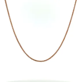 18K Rose Gold Polished 45 cm Diamond Cut Foxtail Chain