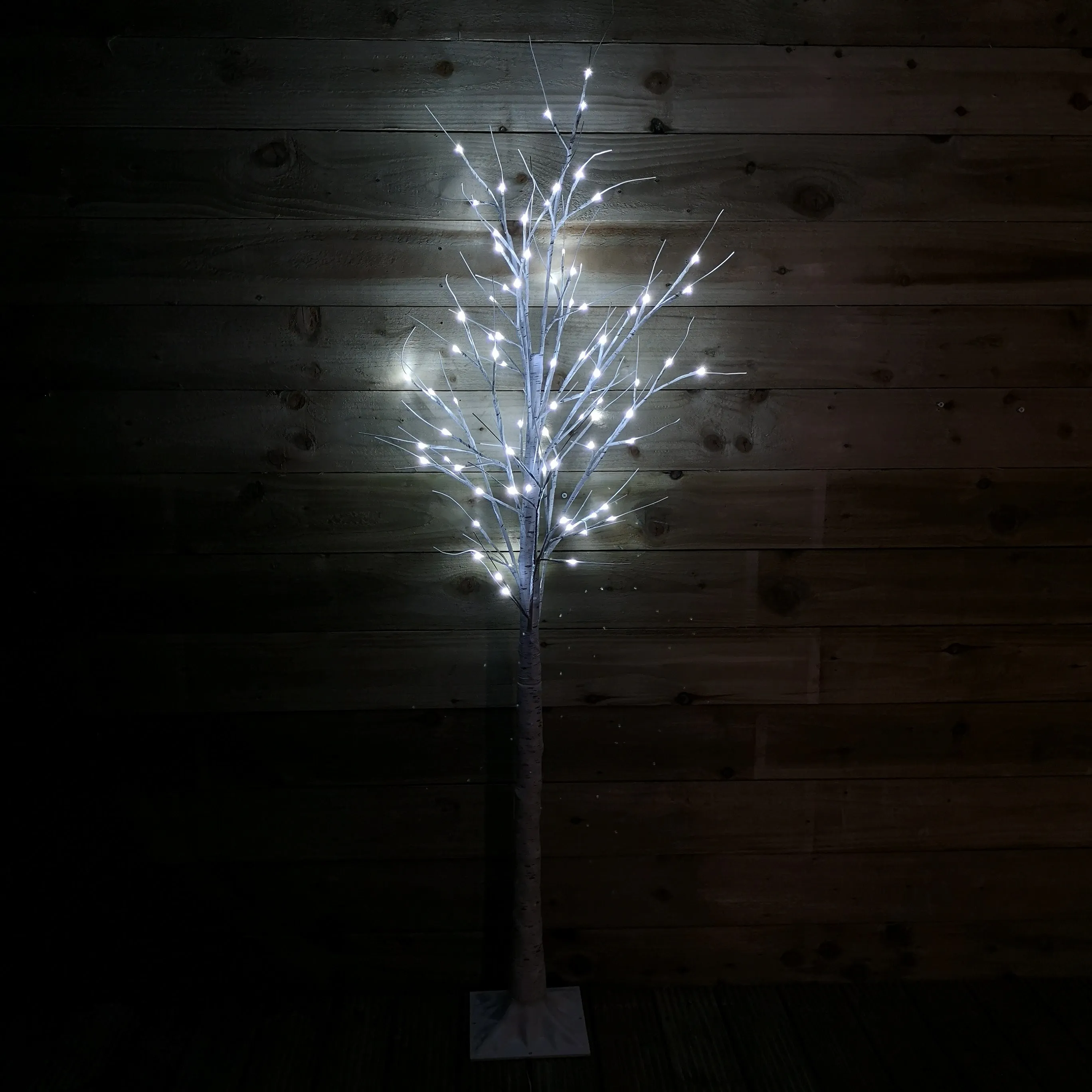 1.8m (6ft) Indoor Outdoor Christmas Lit Birch Tree with 80 Ice White LEDs