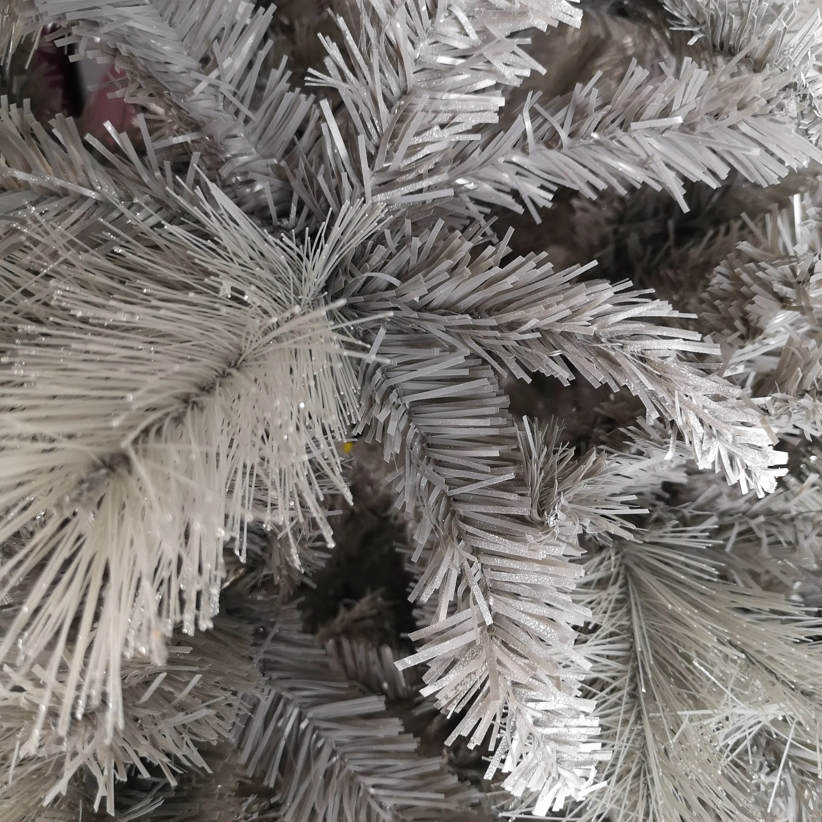 1.8M 6ft Silver Glitter Tip Fir Festive Christmas Tree in Grey PVC with Silver Tipping