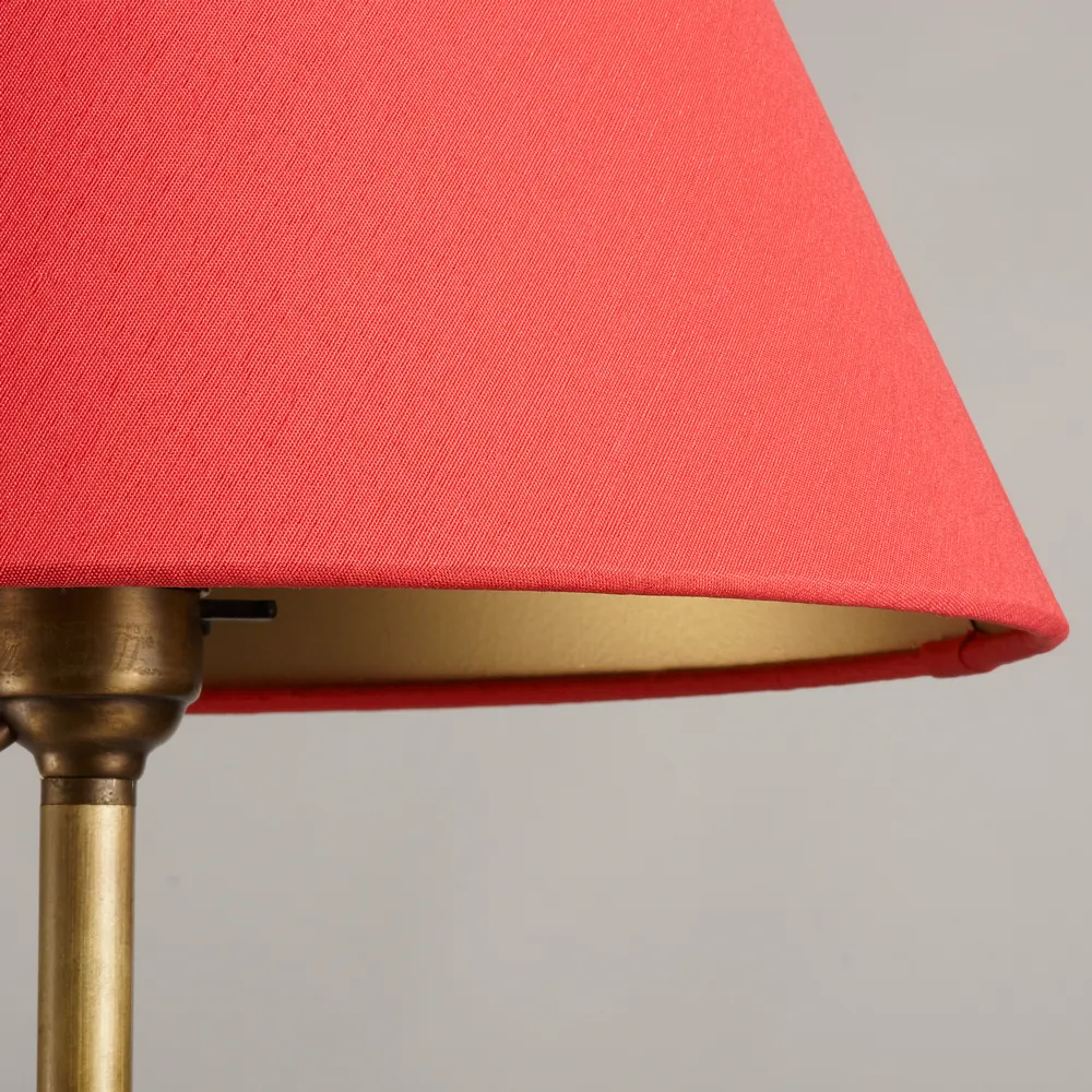 20cm empire lampshade in red silk with glasgow gold interior