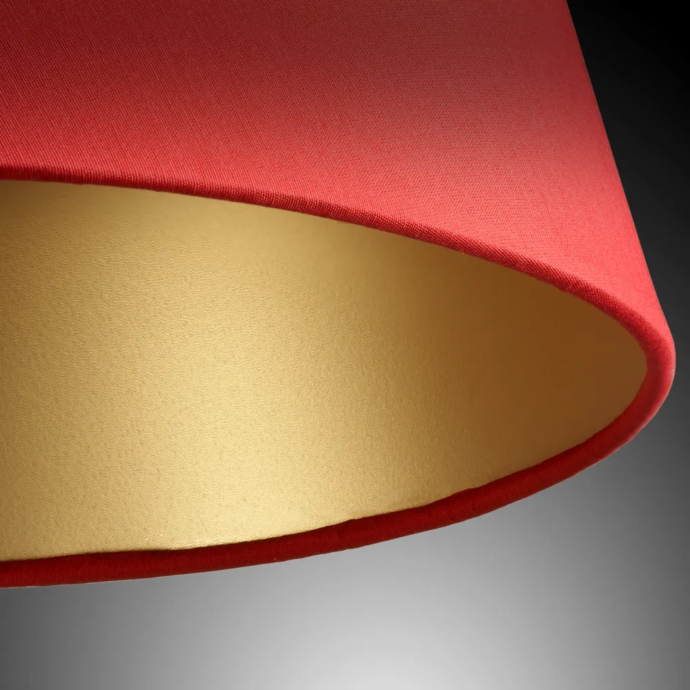 20cm empire lampshade in red silk with glasgow gold interior