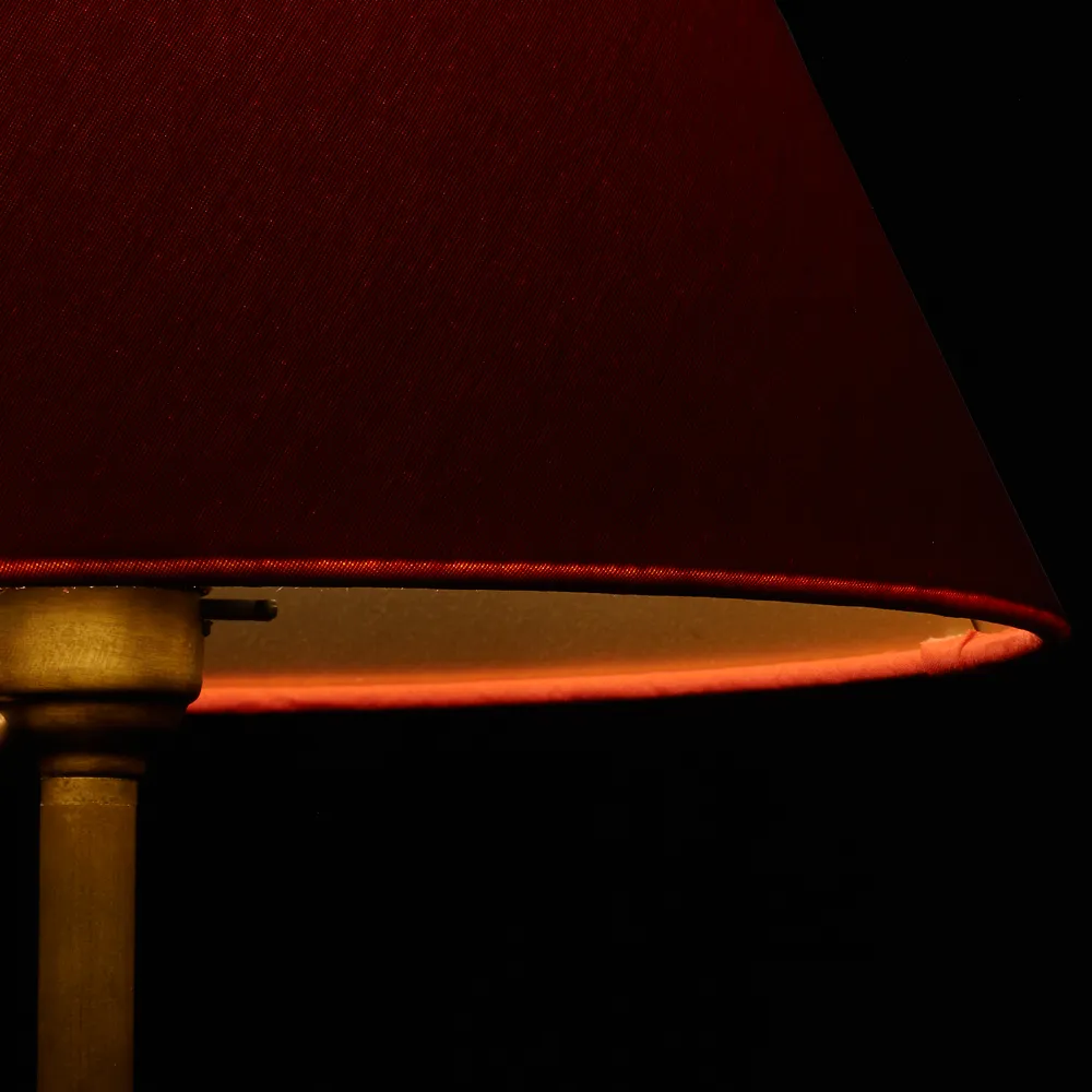 20cm empire lampshade in red silk with glasgow gold interior