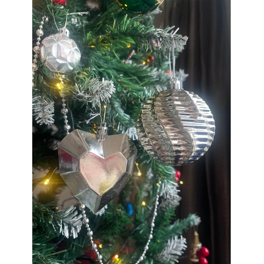 40 pcs Silver Theme Hanging Christmas Tree Ornaments