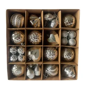 40 pcs Silver Theme Hanging Christmas Tree Ornaments