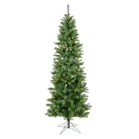 4.5' Salem Pencil Pine Artificial Christmas Tree, Warm White LED Dura-lit Lights