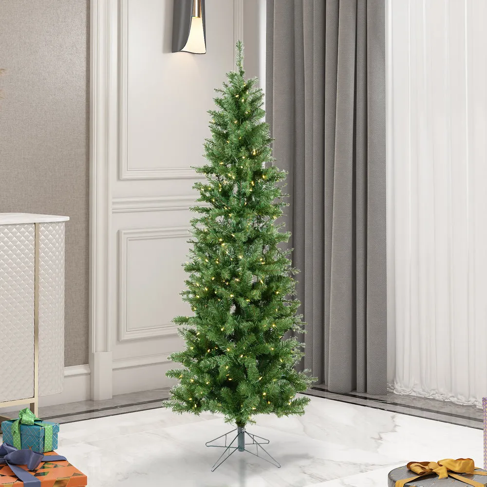 4.5' Salem Pencil Pine Artificial Christmas Tree, Warm White LED Dura-lit Lights