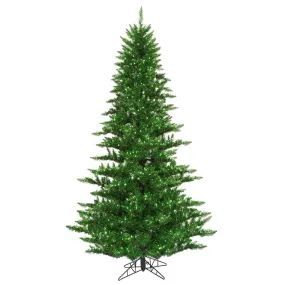 4.5' Tinsel Green Fir Artificial Christmas Tree Green Incandescent Lights