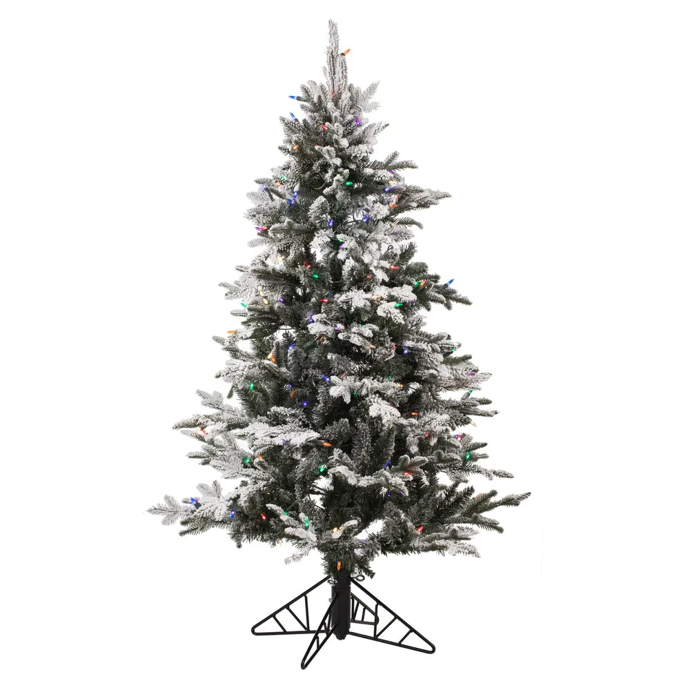 4.5' x 32" Kamas Fraser Fir Artificial Christmas Tree Colored Dura-Lit LED