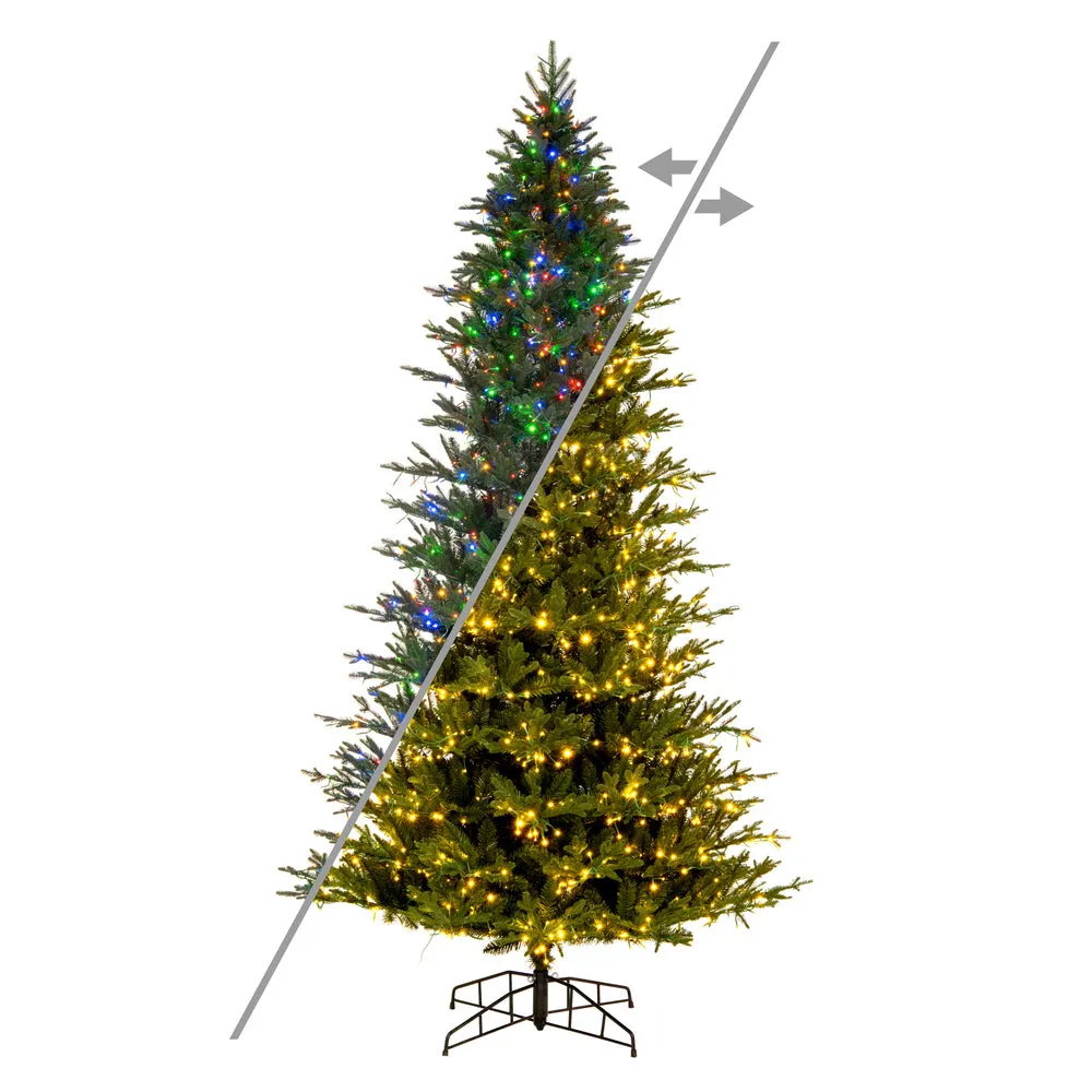 4.5' x 32" Kamas Fraser Fir Artificial Xmas Tree 3mm LED Color Changing Lights