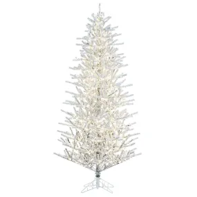 4.5' x 34" Flocked Pistol Pine Artificial Pre-lit Xmas Tree Warm White 3mm LED