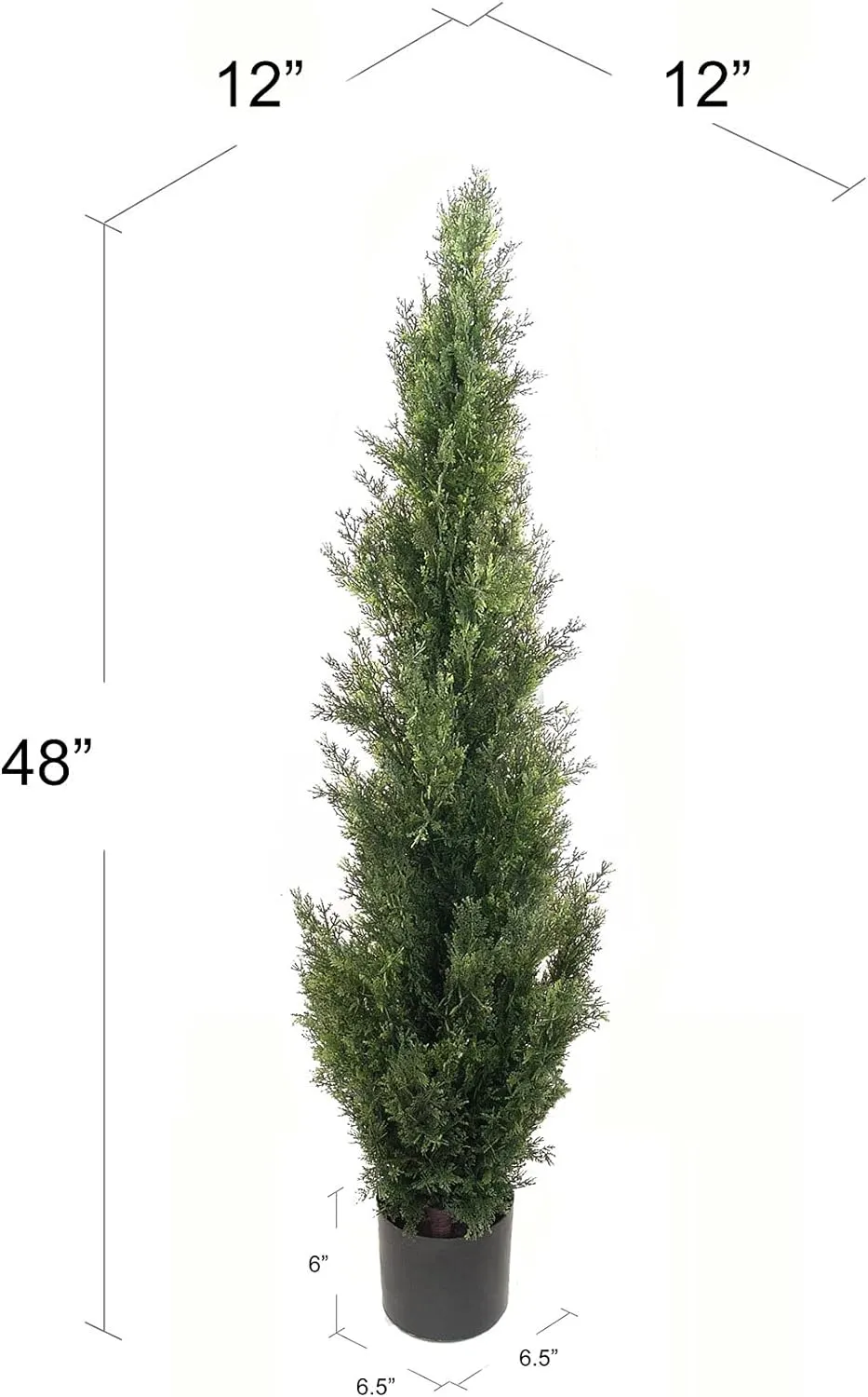 48" Artificial Cedar Tree Topiary | 2-Pack | Lifelike Faux Cedar Trees | Indoor-Outdoor Decor | Home & Office Greenery | Best Deals