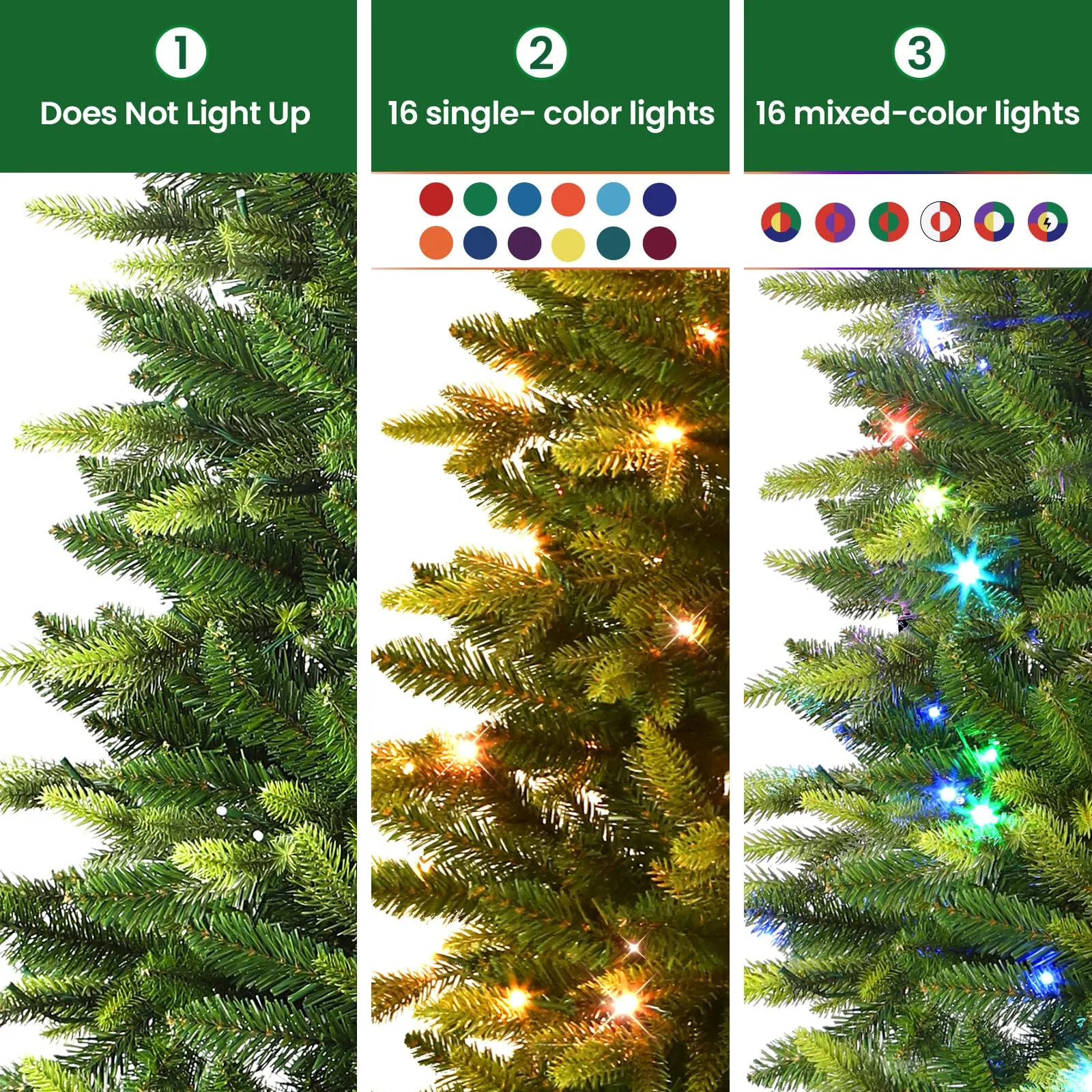 4ft Prelit Color Changing RGB Lights Artificial Hinged Christmas Lush Fir Tree