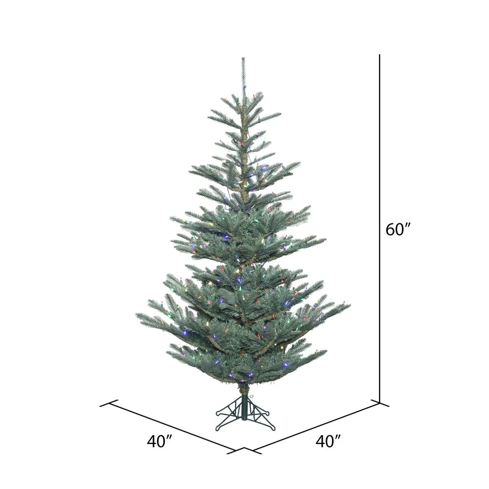 5' Alberta Blue Spruce Artificial Christmas Tree Multi-colored Dura-Lit LED