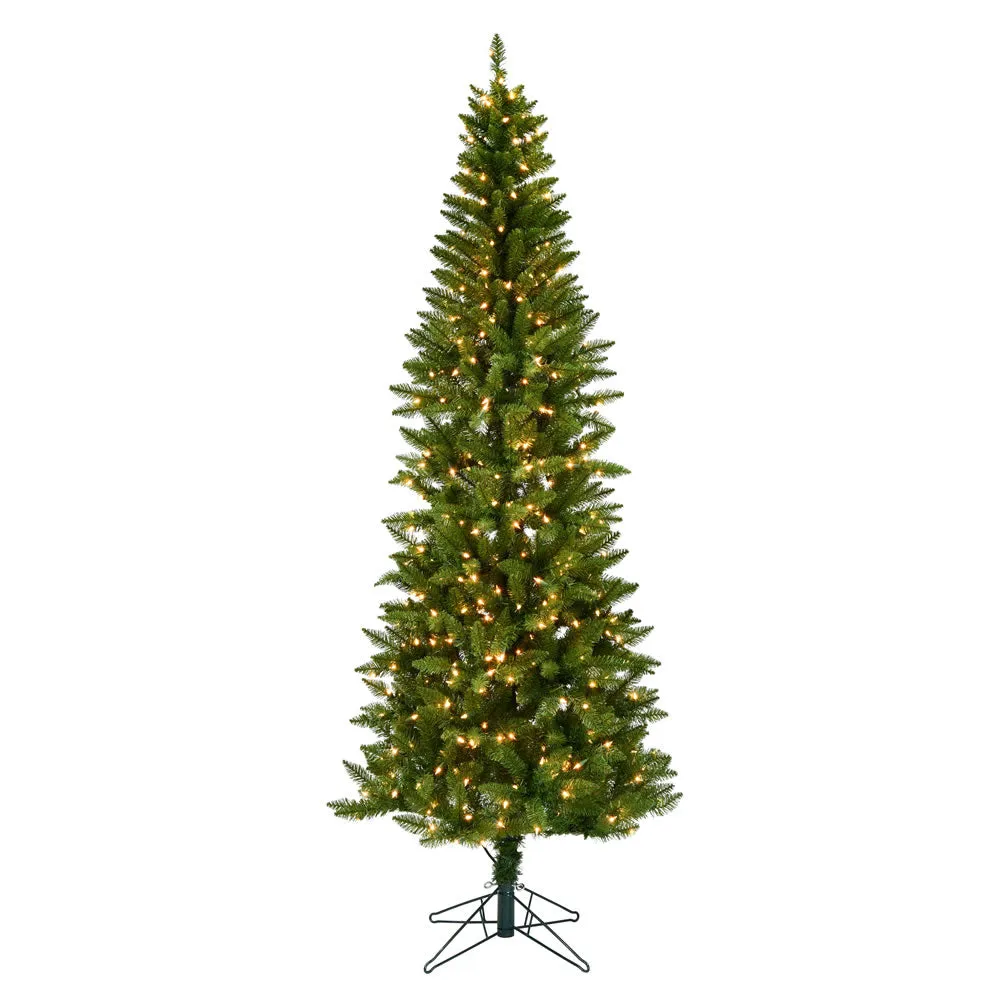 5.5' x 28" Creswell Pine Artificial Xmas Pencil Tree Clear Dura-Lit Mini Lights