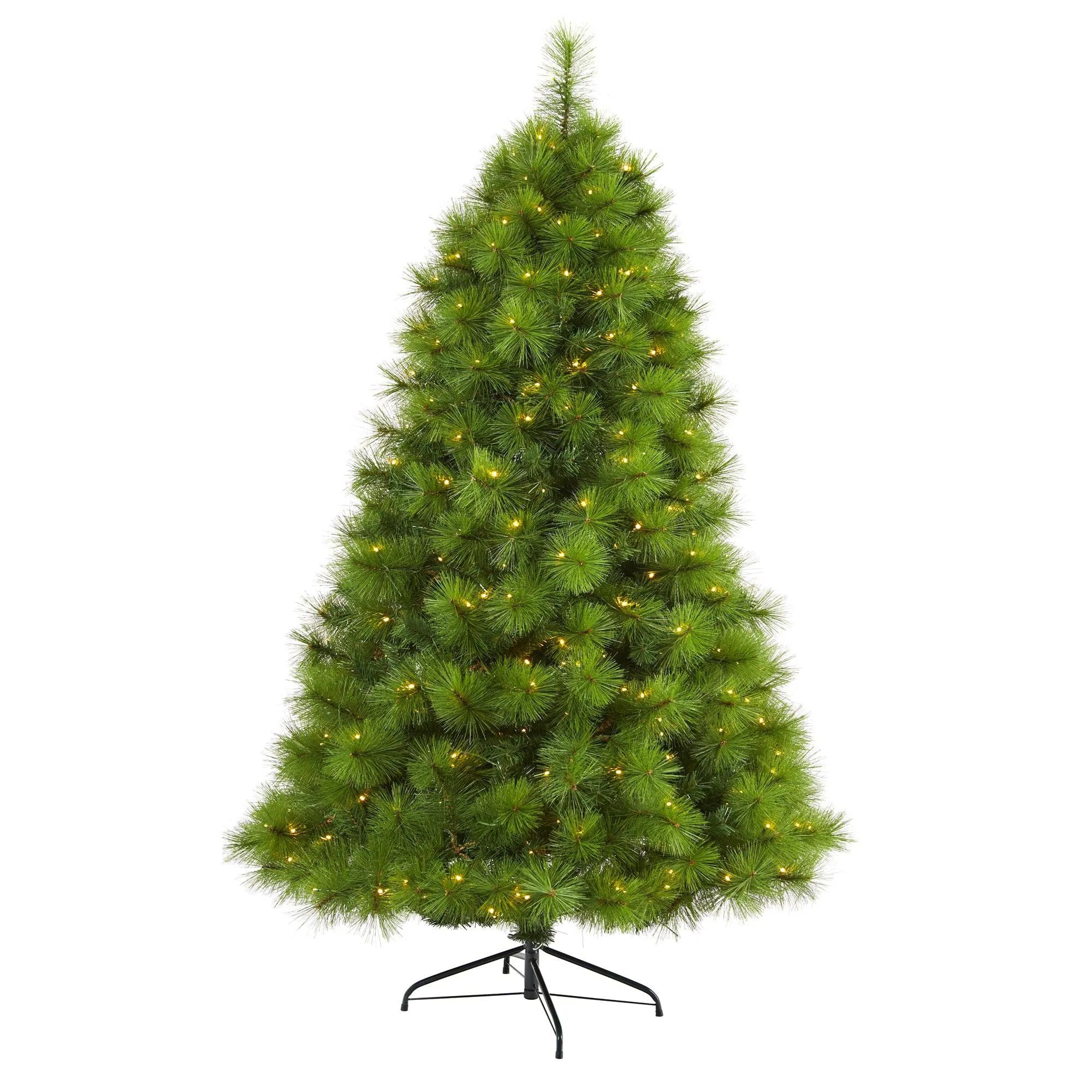 6' Green Scotch Pine Artificial Christmas Tree with 300 Clear LED Lights