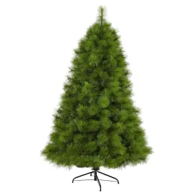 6' Green Scotch Pine Artificial Christmas Tree with 300 Clear LED Lights