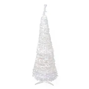 6' Pre-Lit Slim Tinsel Artificial Christmas Tree - Clear Lights